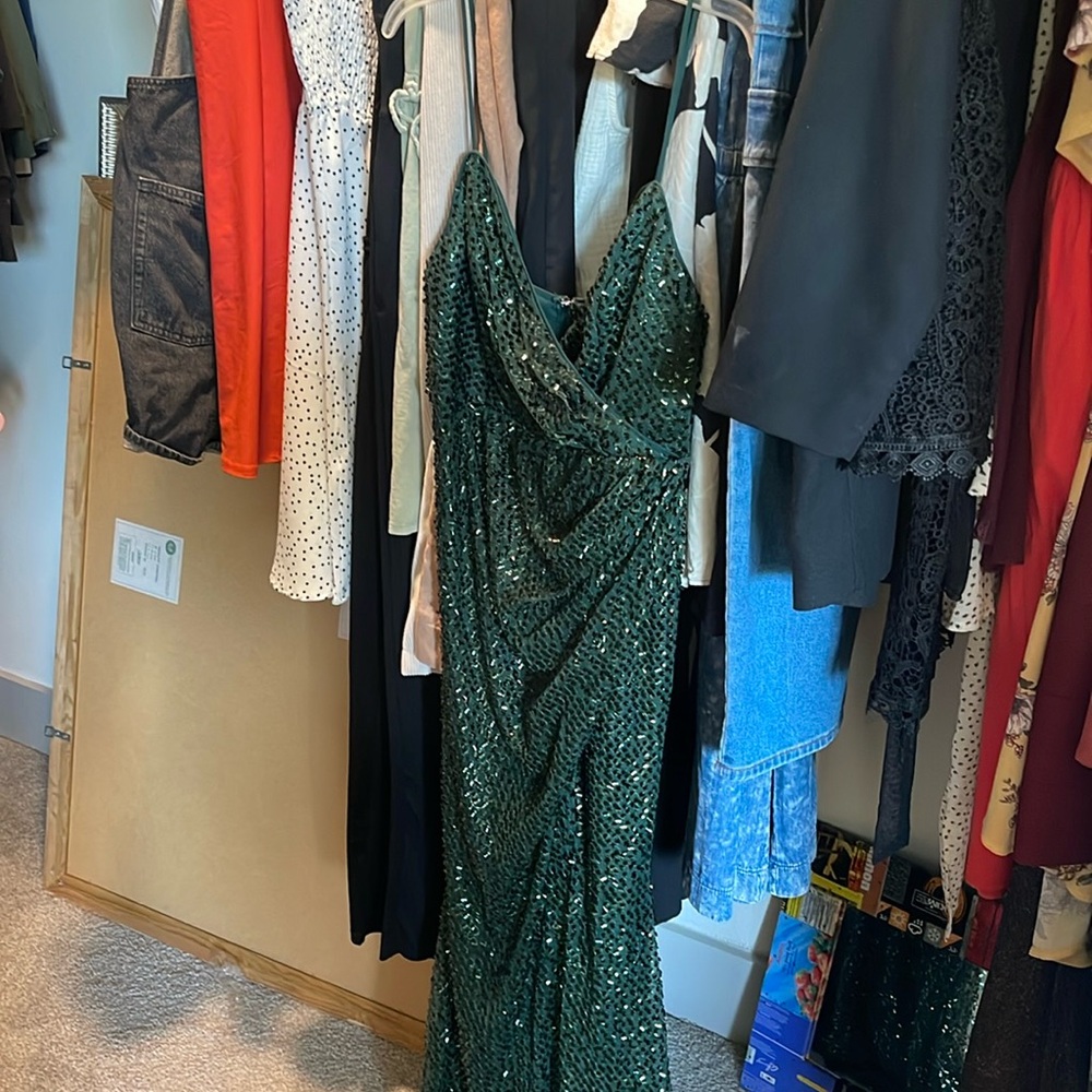 Emerald Geeen sequence Fashion Nova Dress